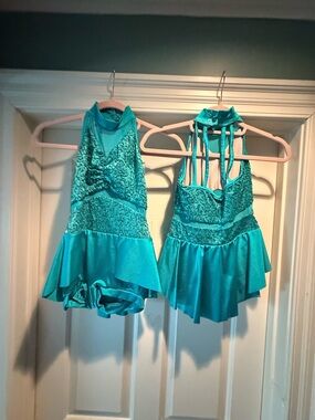 Weissman Teal Halter Dance Dress BUNDLE